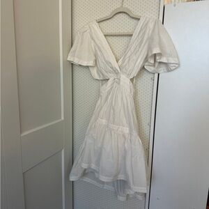 Cinq à Sept White Flutter Sleeve Mini Dress